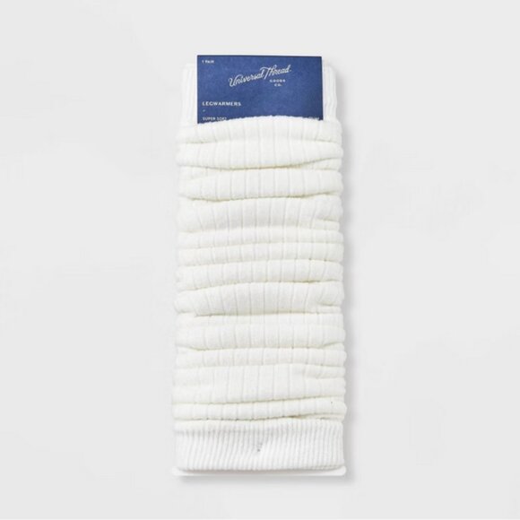 Women's Ribbed Supersoft Leg Warmer Boot Socks - Universal Thread Ivory 4-10 - Picture 3 of 4